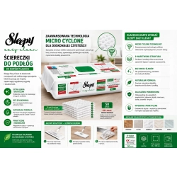 Sleepy Easy Clean Mokre Wkłady do Mopa Duże Zielone  50szt.